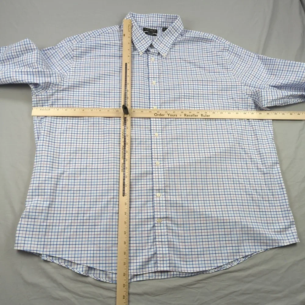 Lauren Ralph Lauren Shirt Mens 4XL Blue Plaid 20 34/35 Black Label Casual Preppy